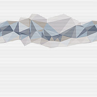 Wabenplissee mit grafischem Bergmotiv in Grau-, Blau- und Beigetönen – Dessin „Mountains W4 6643“.